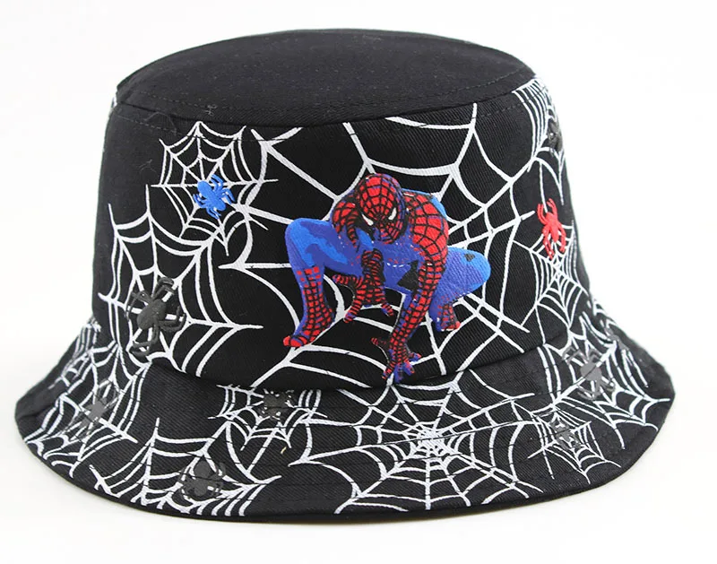 Spiderman 2-8 lat czapka dziecięca letni kapelusze przeciwsłoneczne dla chłopca dziewczynka na zewnątrz daszek kapelusze plażowe czapka hip-hopowa kapelusz rybaka dla dzieci