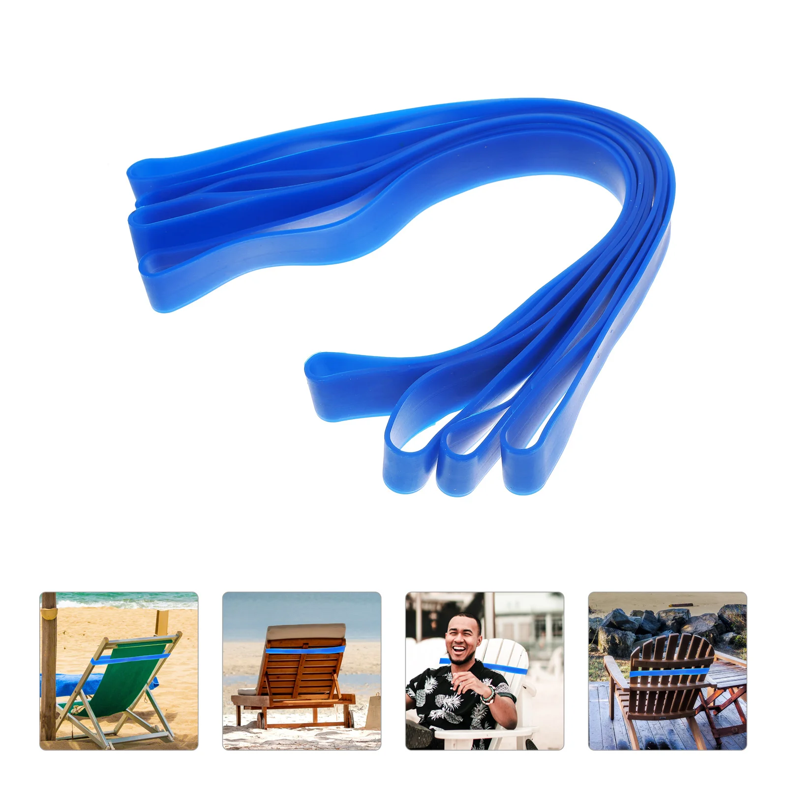 

4 Pcs Beach Chair Straps Accessories Chairs Towel Garbage Can Portable Rack Fixing Band Cruise Bands Silica Gel Silicone