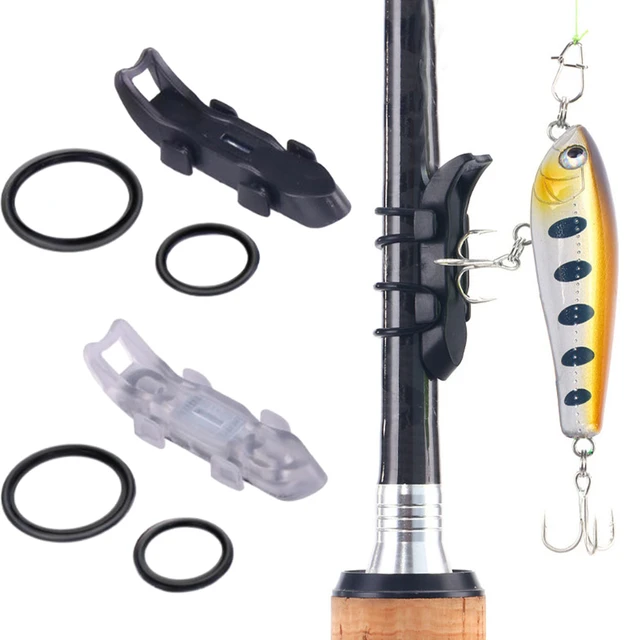 fishing rod hook holder Keeper with 3 Size Elastic Rubber Rings 4Black+4Green With your tenkara rod collapsed wrap your line around the hook keepers tippet and all Fishing Rod Tie Up Holder