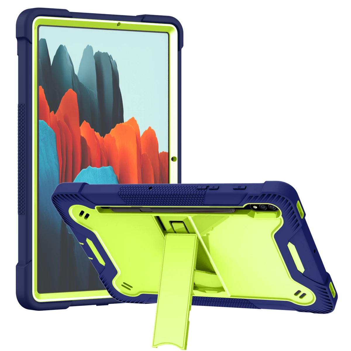 Armor Case For Samsung A 10.1 A8 10.5 Galaxy Tab S7 S8 plus 12.4 11 s6 Heavy Duty Silicone Stand Shock Proof_voghion.com