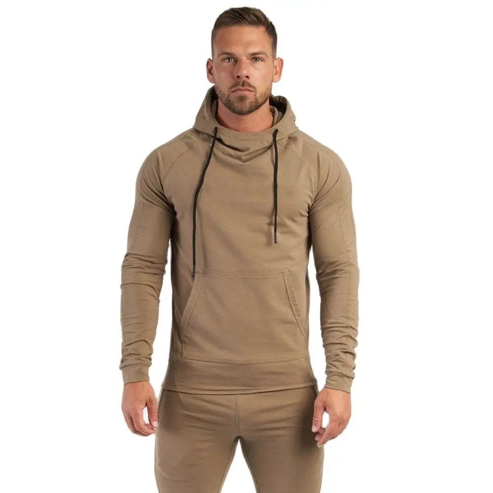 

Autumn Casual Hoodies Sweatshirts Men Gym Fitness Sport Clothing Cotton Tops Outerwear Male Hooded Pullover Running Sportswear