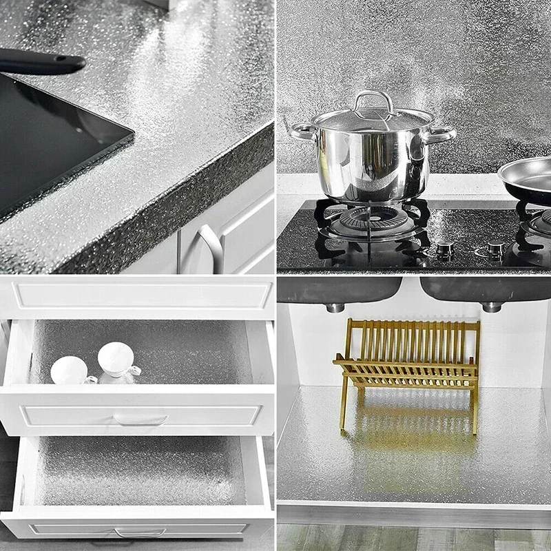 40*100cm Waterproof Oil-proof Aluminum Foil Kitchen Wall Sticker High Temp Resistant House Renovation Practical