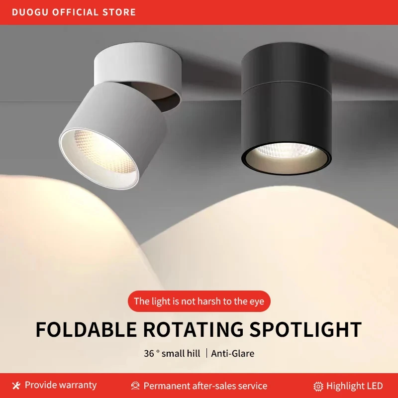 LED Folding Wall Lamp for Home Background Wall Spots Led Light Small Angle Adjustable Foldable Perforator Ceiling Spotlight Lamp