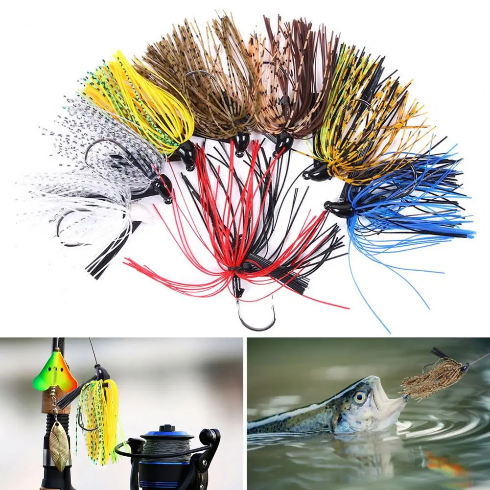 

Skirted Punch Weight Silicone Jig Skirt Vibrant Fishing Umbrella Skirt Durable Lightweight Diy Jig Skirt Enhance Fishing