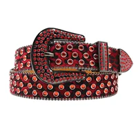 Hot Rhinestone Belts Studded Skull Lether Belts for Women Luxury Designer Brand Strap For Jeans Suppliers White Black - Image 5