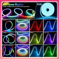 DC5V RGBIC Neon LED Strip Lights Neon Rope Light with Music Sync DIY RGBIC Dreamcolor Chasing Strip Tape for Home Decor Lighting 3
