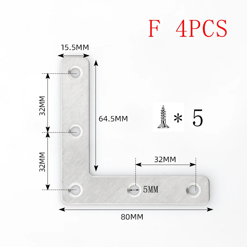 4 stücke Eck halterungen multifunktion ale Möbel verbinder befestigung 90 Grad rechtwinklige Holz bearbeitungs stabilisator Hardware-Schraube – Detail 17