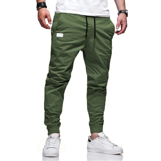 Pantalon Cargo pour hommes, ample, droit, vêtements de sport, couleur unie, survêtement polyvalent, jogging tissé, décontracté, nouvelle collection 2024 5