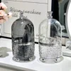 Acrylic 360 Rotating Makeup Brush Holder With Lid Clear Makeup Brush Organizer For Vanity Cosmetic Storage Box Bath Countertop 4