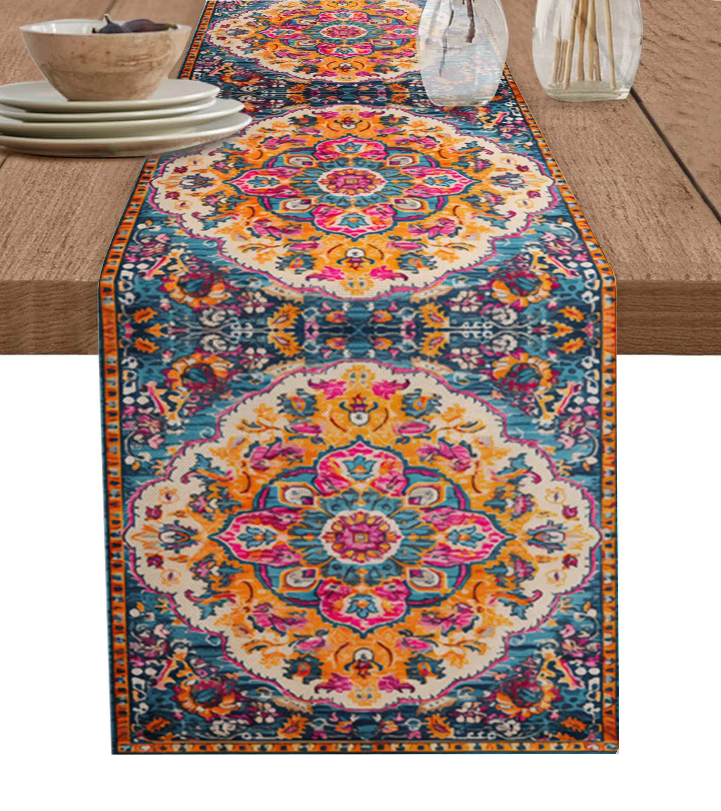 

Retro Murals Medieval Table Runner Party Dining Table Cover Cloth Placemat Napkin Home Kitchen Decor