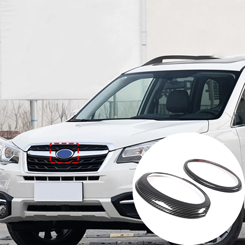 

For Subaru Forester 2013-2018 ABS Car Front Rear Logo Decoration Ring Trim Cover Emblems Frame Overlay Ring Car Accessories