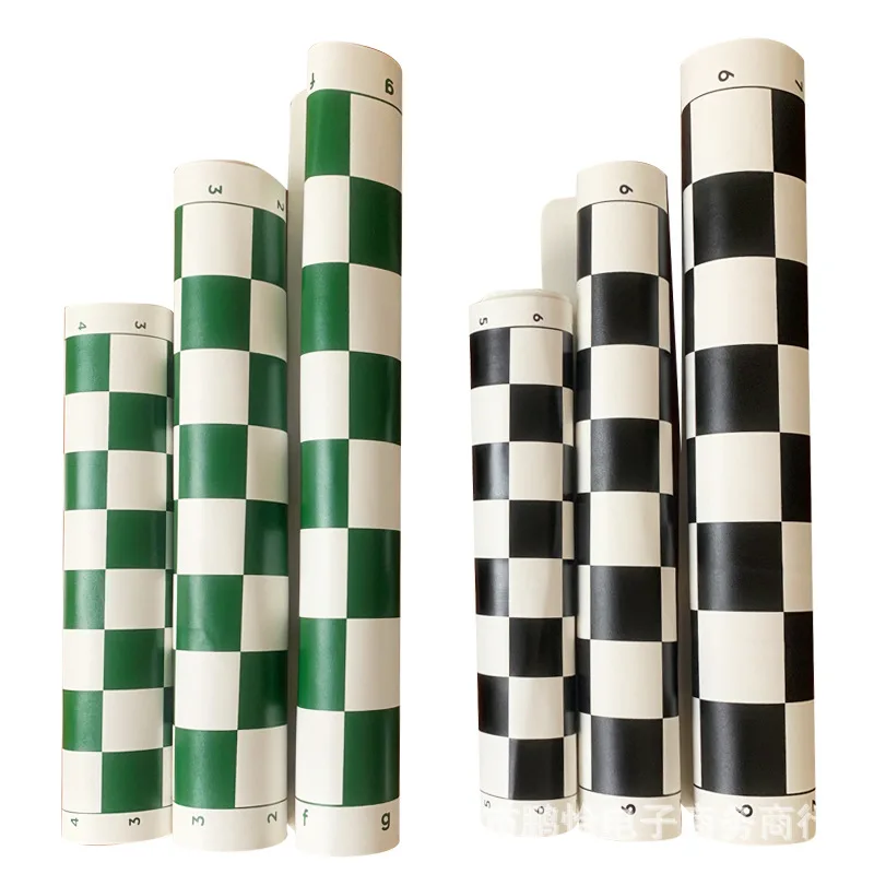 43/51/34cm International Chess Portable Rolled Leather Soft Black White Chessboar Game For Kids & Students 16.9*16.9in