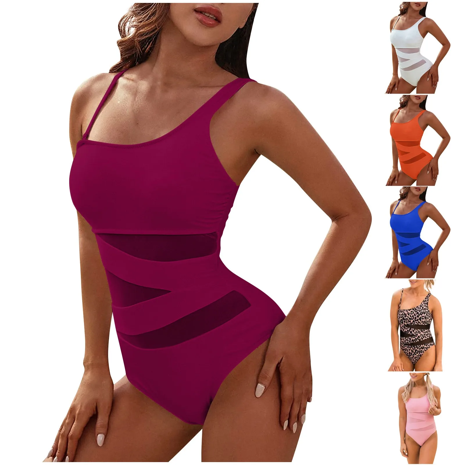 

Новинка 2024, сексуальный сетчатый купальник в стиле пэчворк, Женский цельный купальник, женский купальный костюм с глубоким V-образным вырезом, пляжная одежда, монокини с пуш-ап