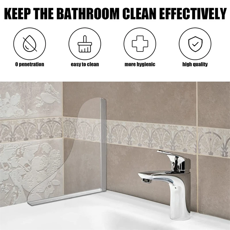 Shower Splash Guard 2Pcs Thickened Bathroom Bath Tub Splash Guards Acrylic Tub Corner Guard Shower Bathtub For Bathroom