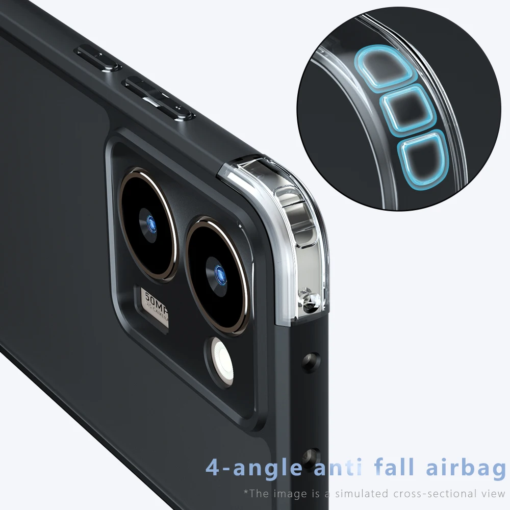 Luxury Matte Shockproof Translucent Phone Case with TPU Frame