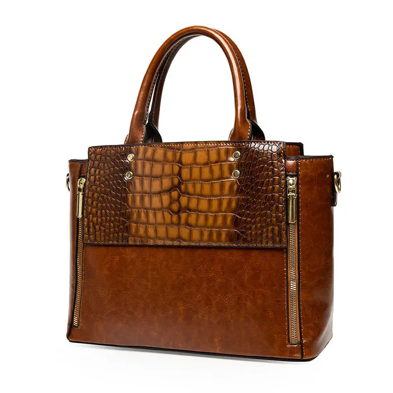 2023 Genuine Leather Crocodile Pattern Shoulder Bag Light Luxury High Grade Crossbody Bag Fashion Handbag Versatile Women's Bag
