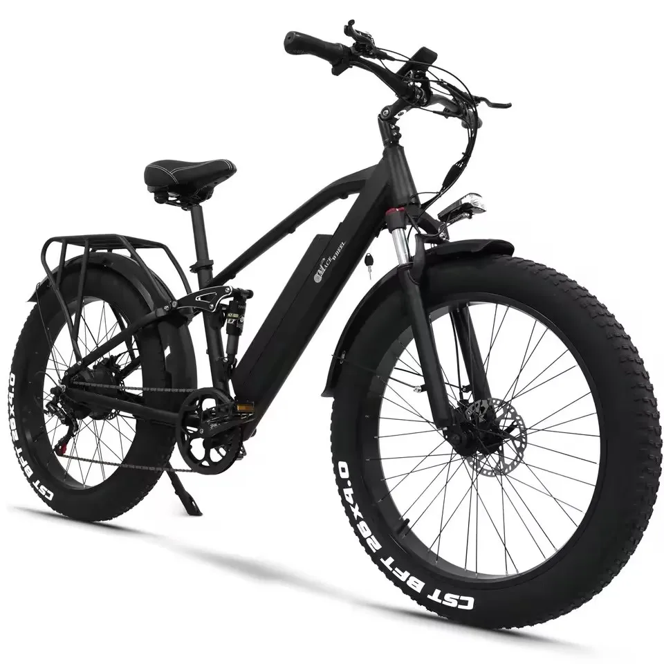 Cmacewheel Tp26 Bicicletta Elettrica 17Ah Li-Battery 26*4.0 Fat Tire 750W Potente Motore Full Suspension Mountain Bike Elettrica