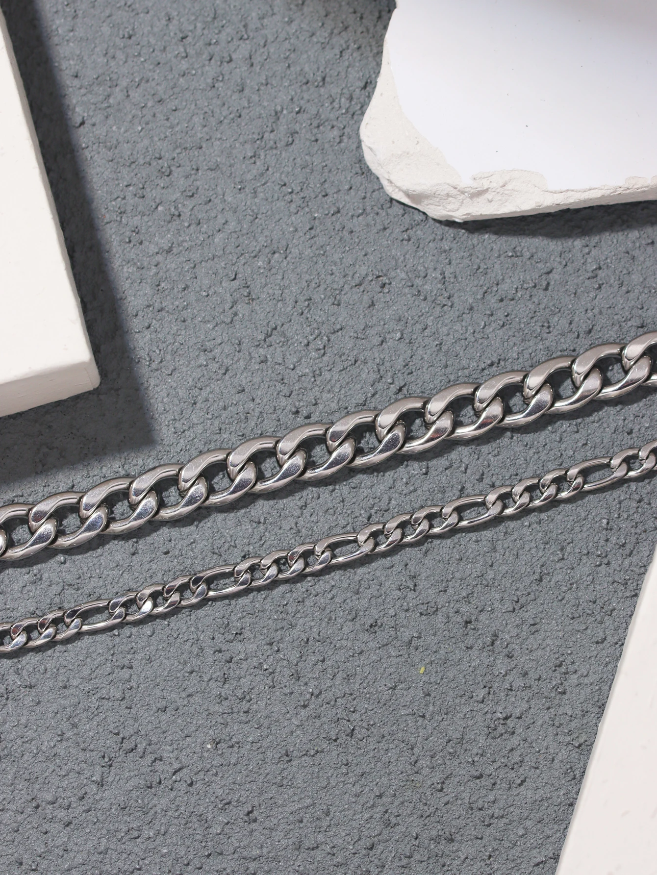 Stainless Steel Chunky Chain Layered Necklace Jewelry Heavy Metal