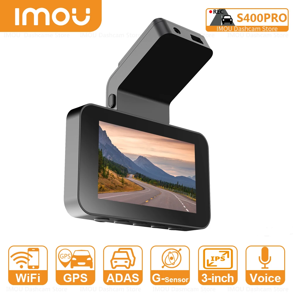 

IMOU 2023 Dashcam Car Camera DVR S400 PRO ADAS Function with 3 " IPS Screen APP Interconnection Built-in GPS Multilingual System