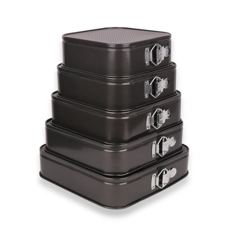 

18-28cm Removable Bottom Non-Stick Metal Bake Mould Sqaure Cake Pan with Lock Divice Bakeware Cake Molds Baking Accessories