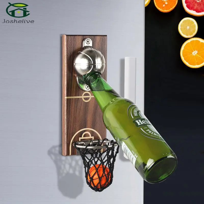 

Открывалка для баскетбола с карманом, настенный магнит для кухни, бара, холодильника