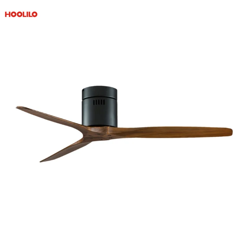 Ceiling Fan 42 52 60Inch Brushed 3Wood Blade DC 85V-260V Motor Decorative Ceiling Fan Ventilator Light Remote Control