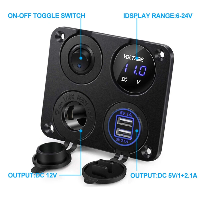 12-24V ڵ Ʈ  4  г  USB ڵ ,    ÷ а ġ ڵ ׼
