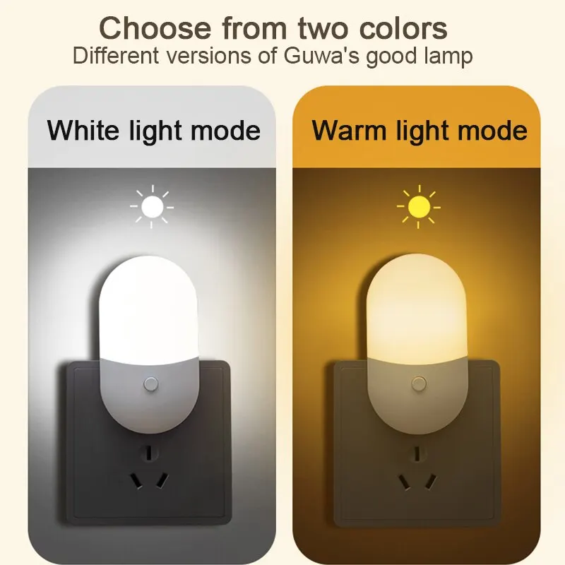 2 PC Led Mini Night Light Switch Plug In Led Lighting Eye Protection Night Lamp Use For Bedside Baby Feeding Decoration Bedroom 4