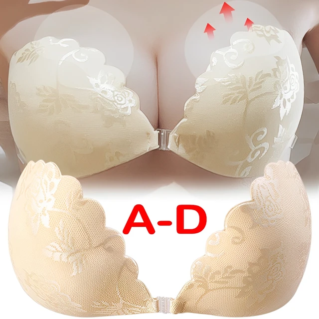 Wireless Seamless Bra for Women Lace Invisible Gathered Lift Sticky Bra  Breathable Strapless Reusable Bra Backless Front Button Sticky Bra Adhesive