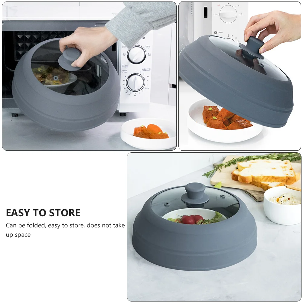 Microwave Oven Oilproof Covers Heat Resistant Glass Silicone Kitchen Supplies Cookware Parts Food Preservation Lids