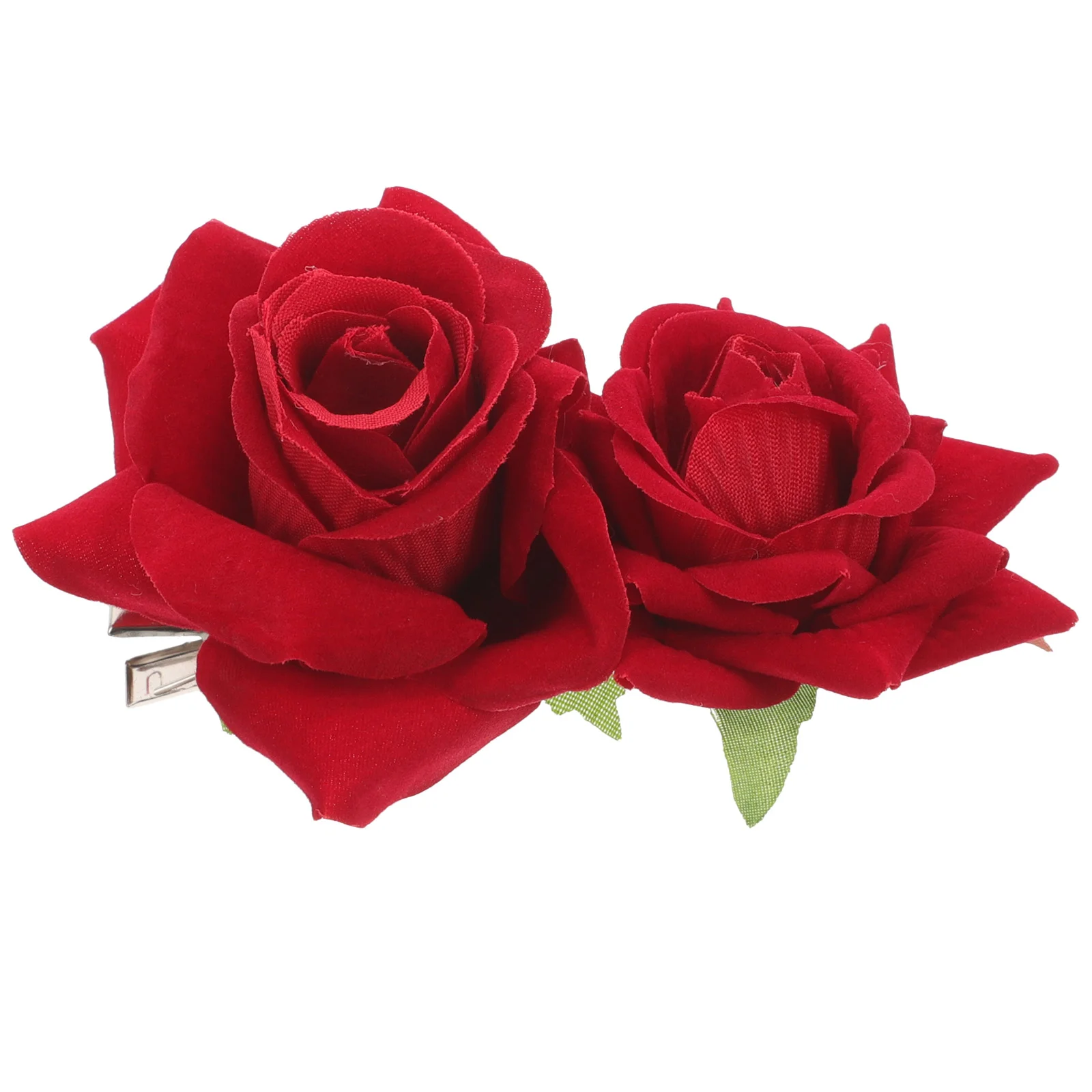 

1Pc Exquisite Flannel Rose Flower Hairpin Imitation Flower Bobby Pin Elegant Charming Hair Clips Hair Accessories (Red)