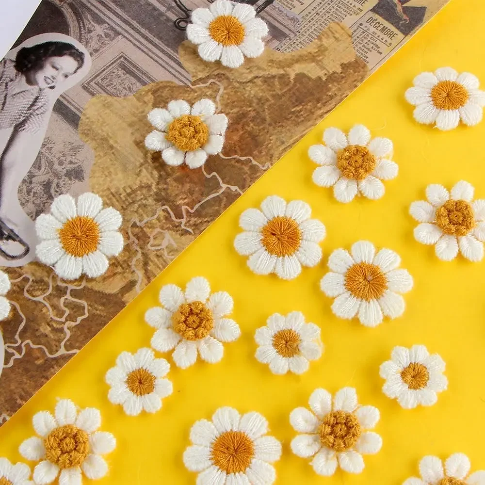 Daisy Flower Patches 10pcs Sew Embroidery Patches Flowers Applique Repair Patch for DIY Clothing Bag Hat Jeans