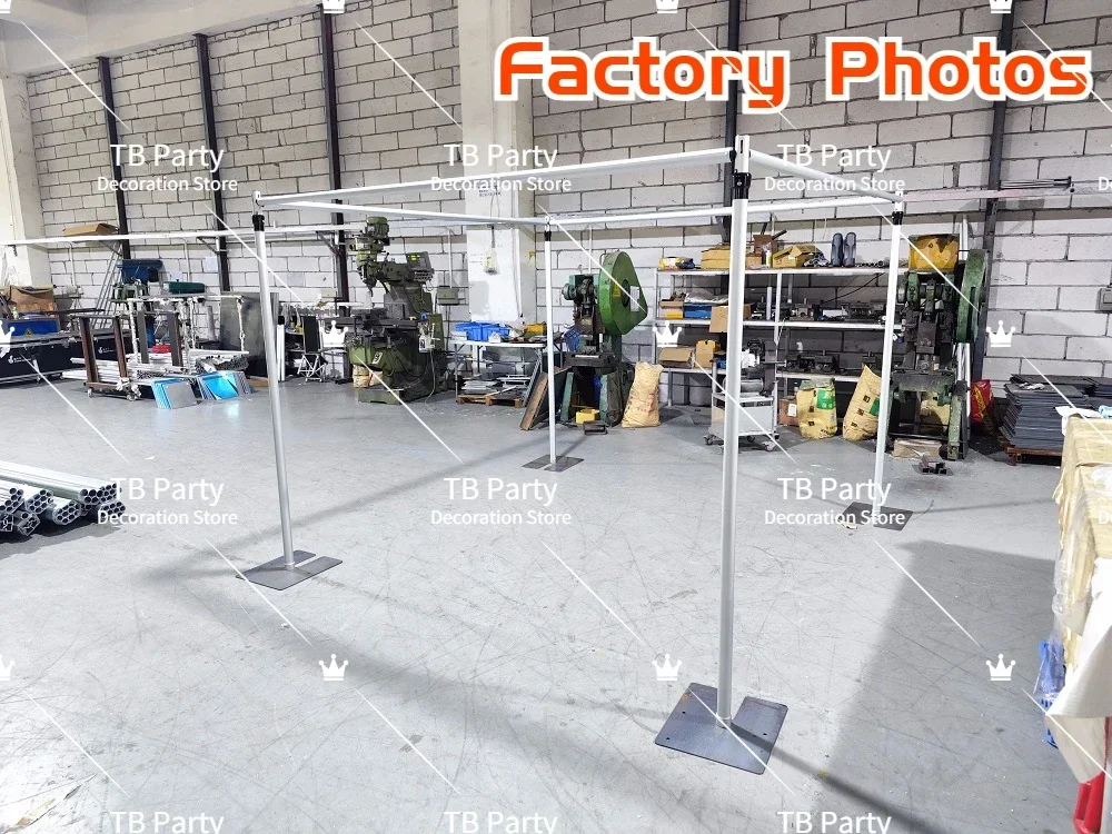 10x10ft Square Aluminium Backdrop Frame Adjustable Pipe and Drape Background Kit for Wedding stage Arches Curtain Support Stand