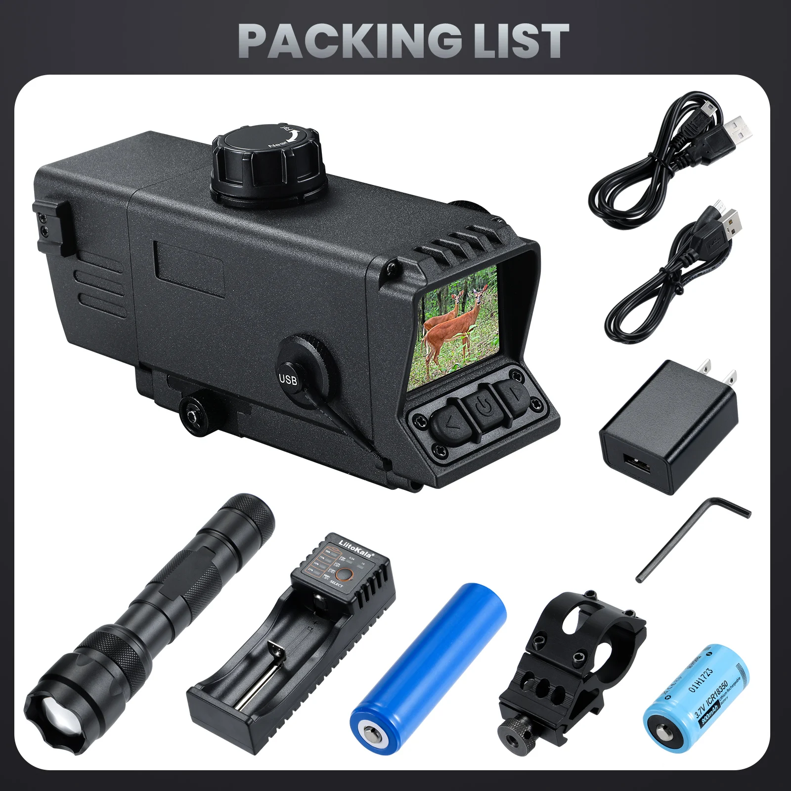 Digital Night Vision Scope Mount NV Sights Optical 3.5x Magnification Digital Infrared NV Night Vision Red Dot Sight Reticle