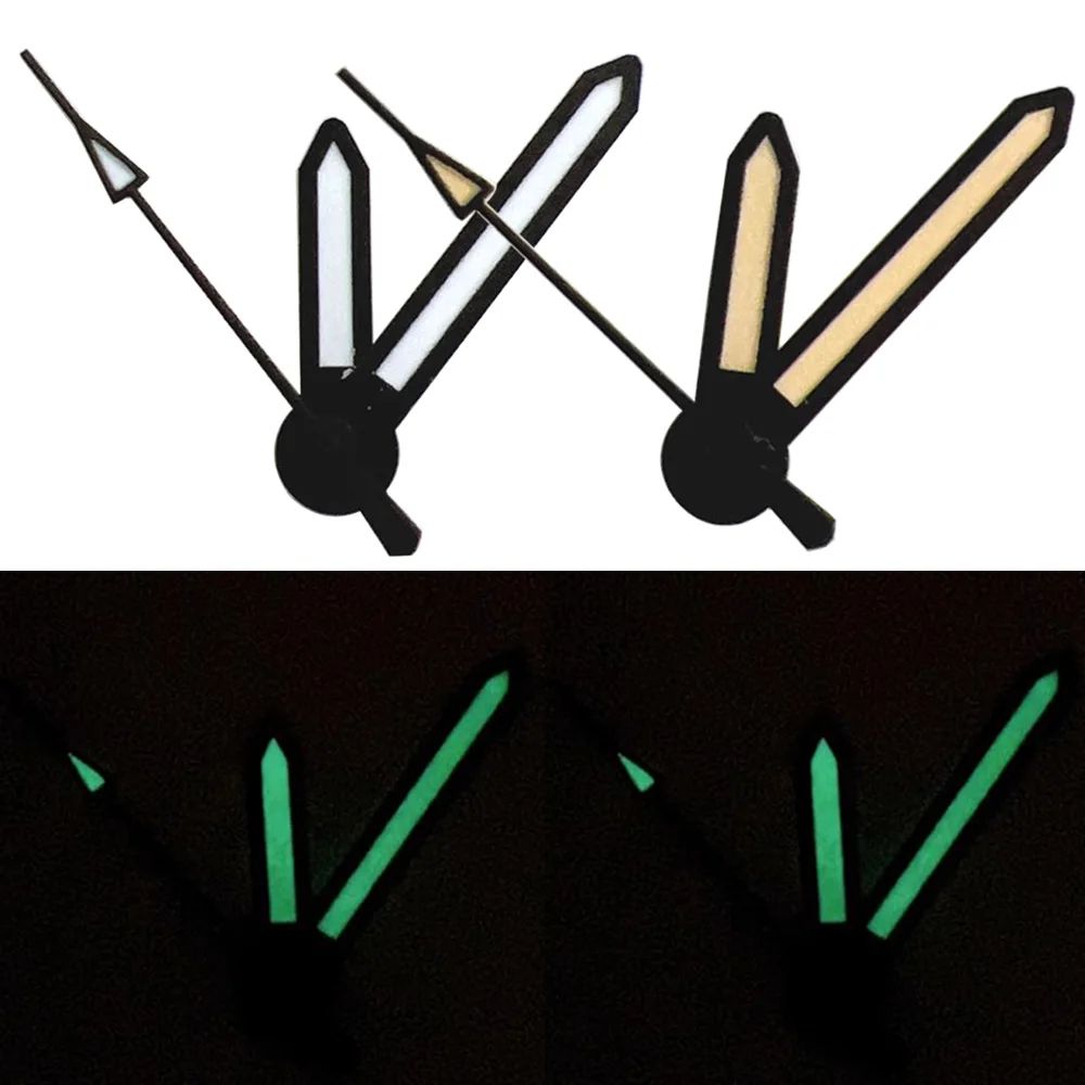 Watch Hands 3 Pins Green Luminous Watch Pointers Accessories Fit NH34 NH35 NH36 4R 7S NH70