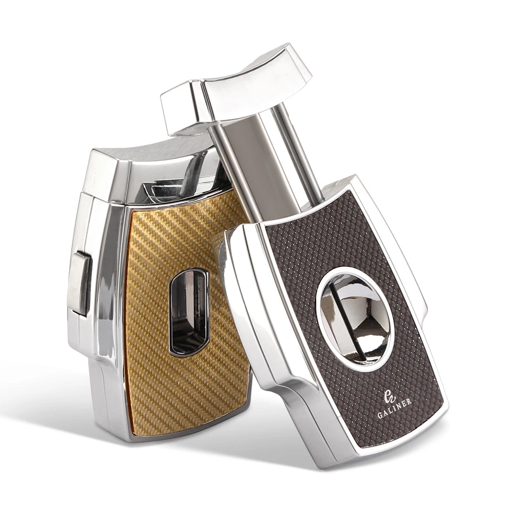 

Galiner Metal Sharp Cigar V Cutter Travel Smoking Accessories Button Open V-Cut Charuto Cutter Cutting Tool Gift Box