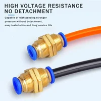 5PCS 4mm 6mm 8mm 10mm 12mm OD Tube PM Straight Pneumatic Air Fittings bulkhead union Push To Connect Quick Release Connector 3