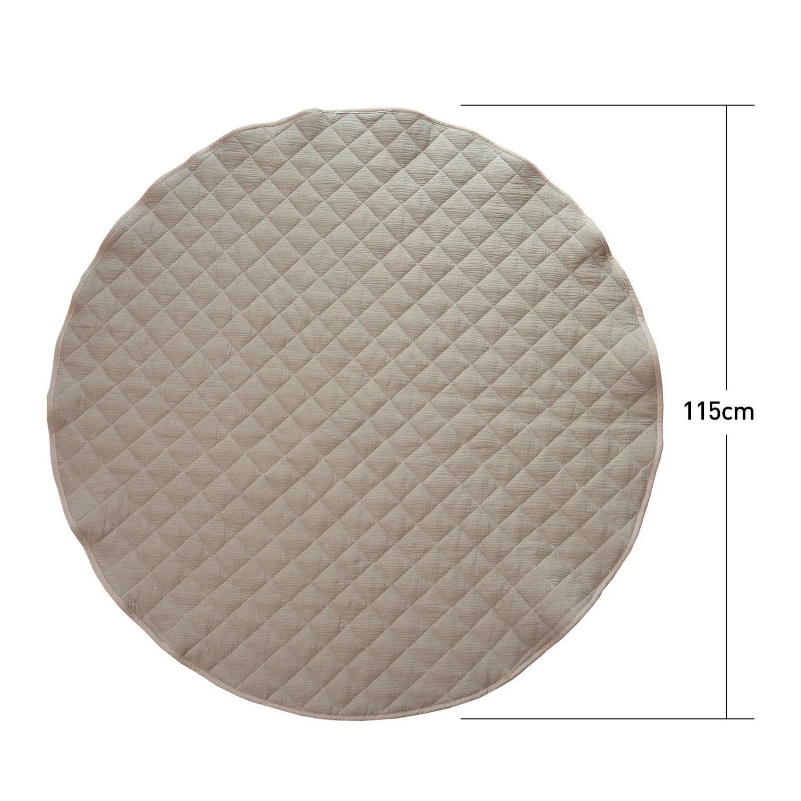 Solid color diamond lattice soft round mat multi-purpose cotton pure color simple soft comfortable blanket for children