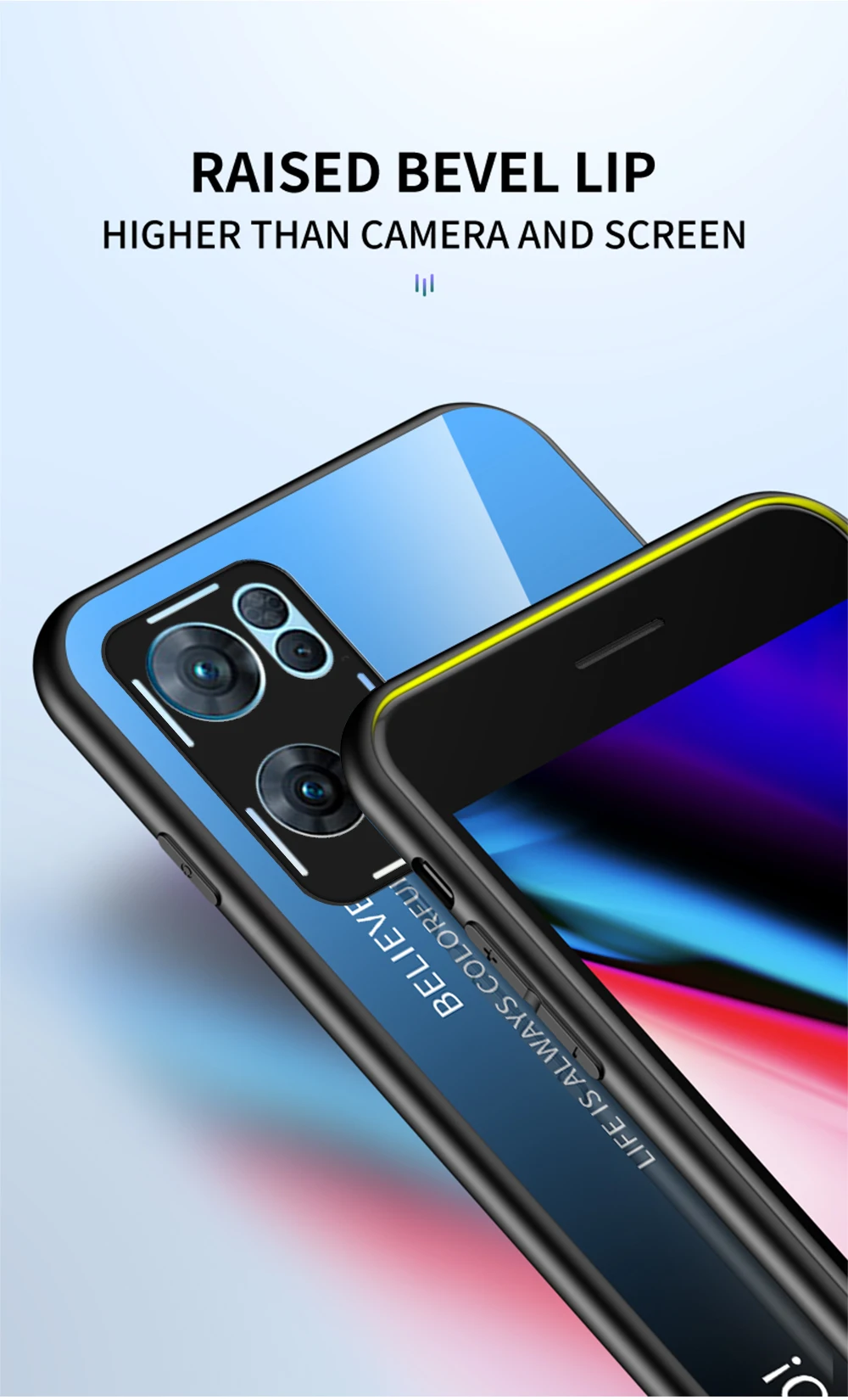 Coque Reo8 DECLAREYAO Coque en verre trempé rigide pour OPPO Renoa 7 6 5 4 3 Pro Plus Ace2 4Z 5Z 6Z 7Z Coque en silicone UL_voghion.com