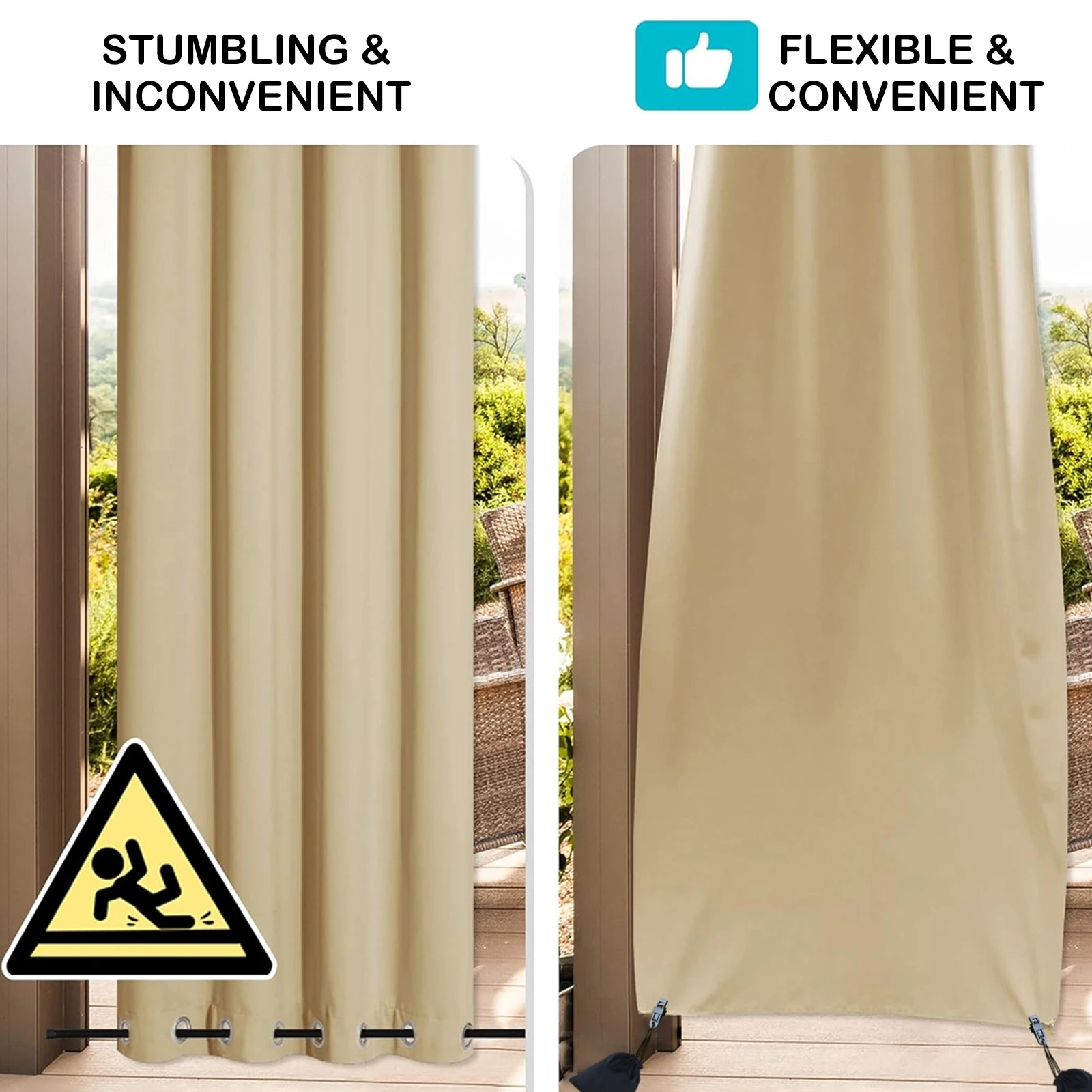 Outdoor Curtain Weights Velvet Bundle Pocket with Clip for Fixing Tablecloth Garden Flag Shower Drapery Weight Heavy Accessories