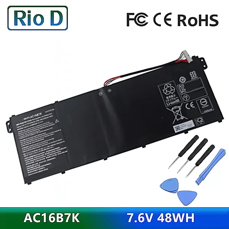 Аккумулятор для ноутбука 7,6 В, 48 Вт/ч, AC16B7K
