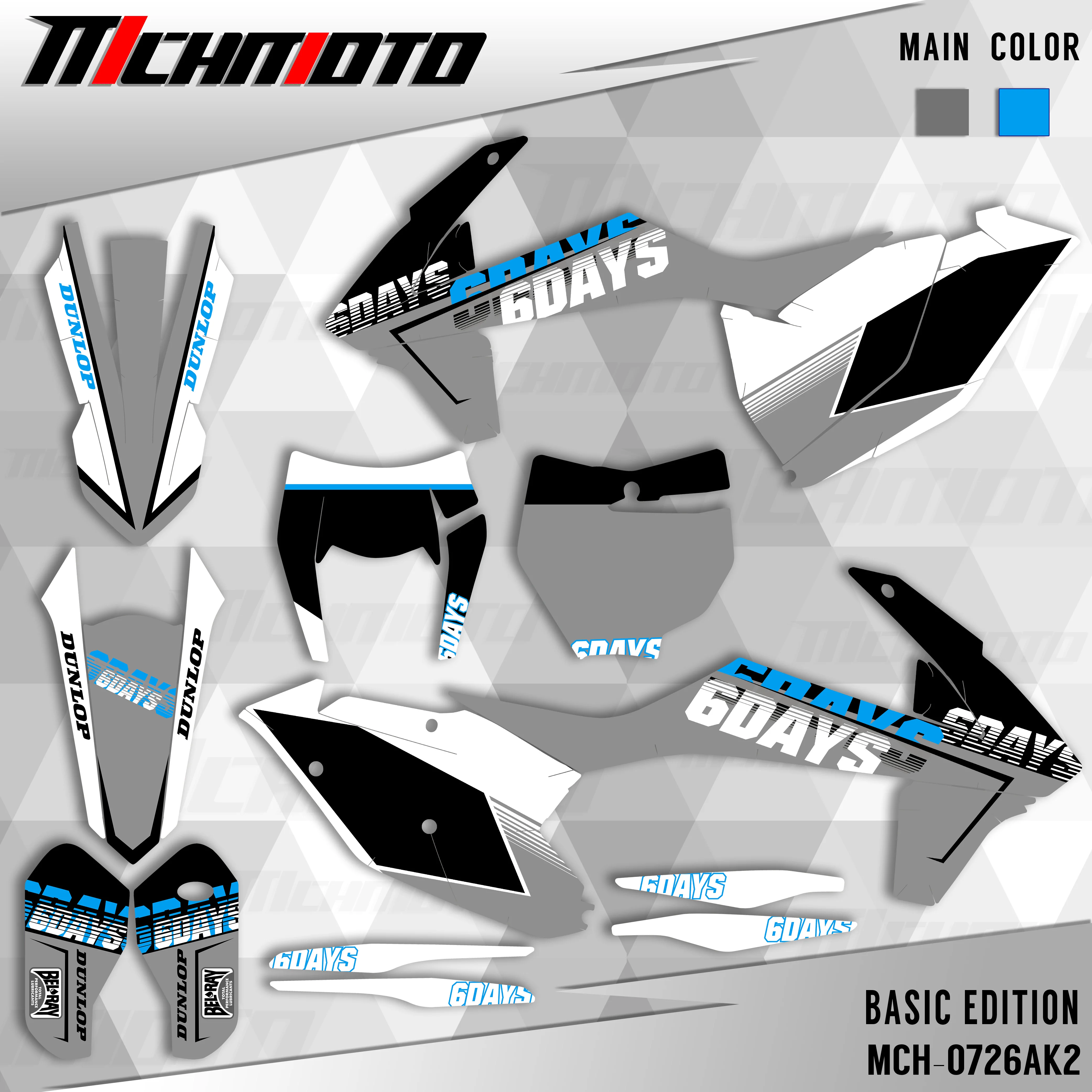 

MCHMFG For KTM 125 250 300 350 450 SX SXF 2016 2017 2018 EXC EXCF XCW Full Graphics Decals Stickers Custom Number Name Stickers