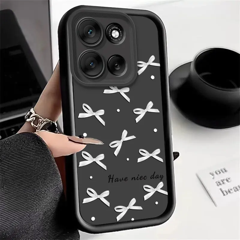 Silicone Bow Polka Dot Print Fashion Phone Case
