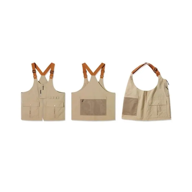 Unisex Vintage Multifunktionale Umhängetasche Cabrio Weste mit individuellem Logo für Camping Angeln Outdoor-Sportarten – Detail 4