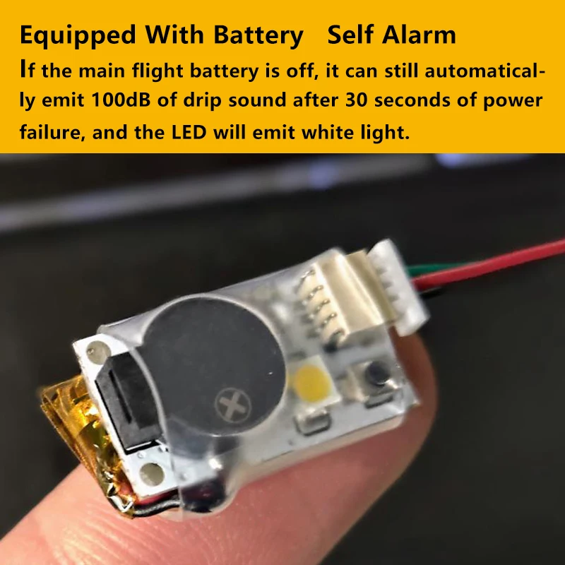 1/2/3PCS JHEMCU JHE20B Finder Buzzer Super Loud Tracker Alarm Beeper Built-in Battery LED Light For RC FPV Airplane Drone 3