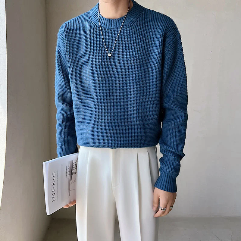 

2022 Winter Men's Simple Solid Color Coats Long Sleeve Wool Sweaters Fashion Trend Homme Pullover High-quality Knitting M-3XL