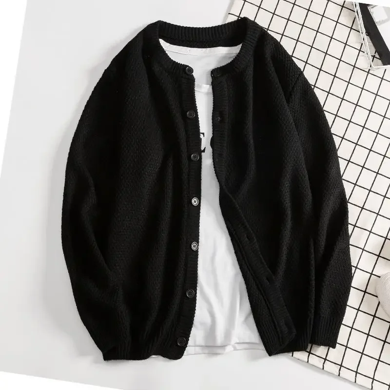 

Мужской облегающий кардиган, трикотажный Повседневный свитер с круглым вырезом, весна-осень 2023