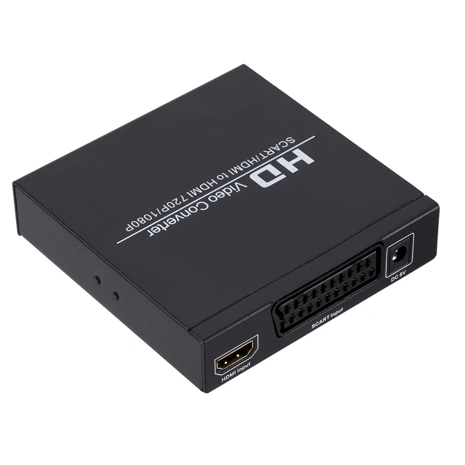 WvvMvv HD 1080P Digital SCART To HDMI-compatible Converter High Definition Video Konverter EU/US Power Plug Adapter For HDTV HD