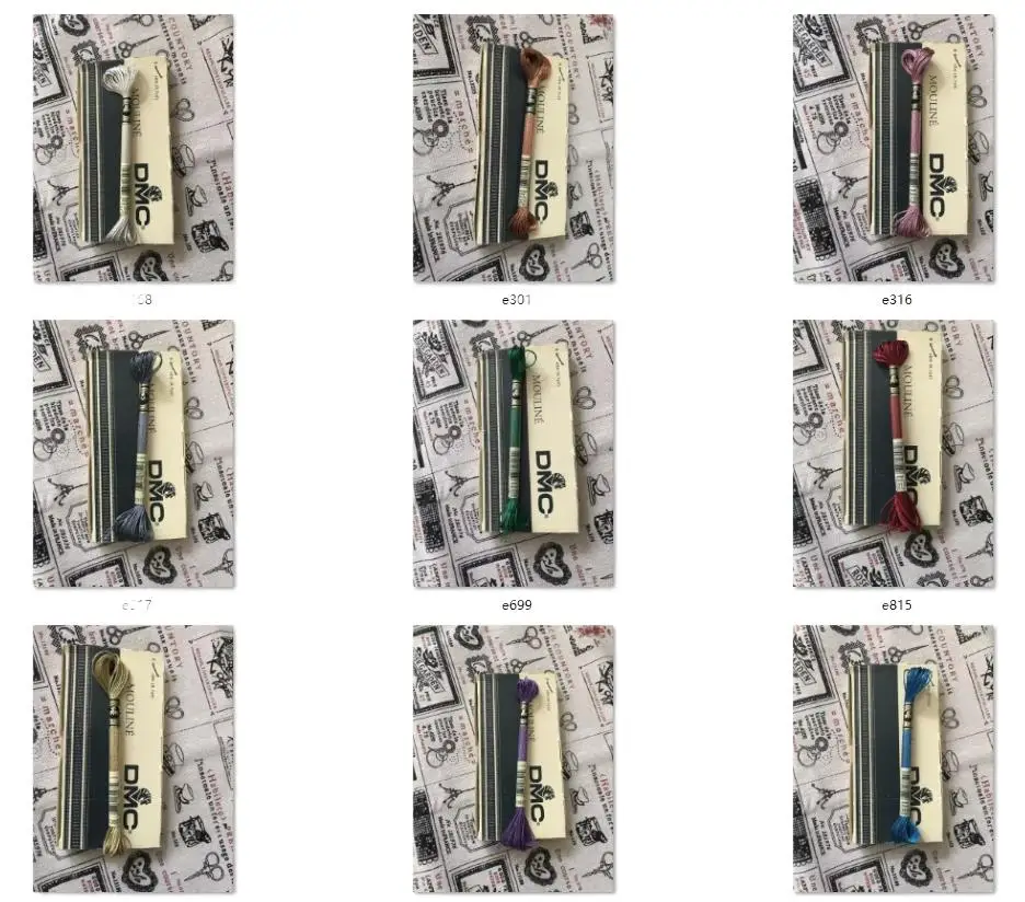 Different Set Original DMC Brand Light Effects Metallic Embroidery Floss 8 Meters 1pcs 6 Strands Cross Stitch Thread