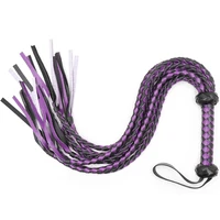 30" Leather Horse Crop, Purple and Black Riding Crop Whip, Faux Leather Crop Whips, Leather Horse Crop Whip for Couples 1